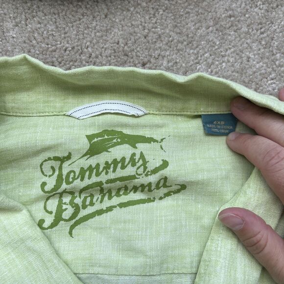 Tommy Bahama Linen Shirt Men 4XB Guayabera Button Down Green Relax Casual Beach - Picture 3 of 7